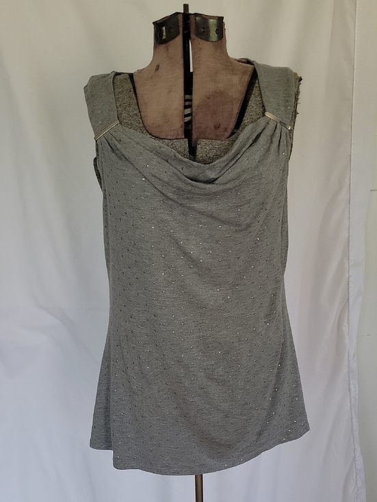 White House Black Market Tops - White House Black Market Top, Medium, Gray/Silver